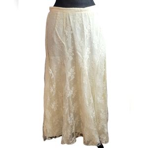 Vintage cream lace overlay skirt